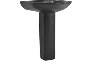 SWISS MADISON Chateau Two-Piece Round Pedestal Sink in Matte Black