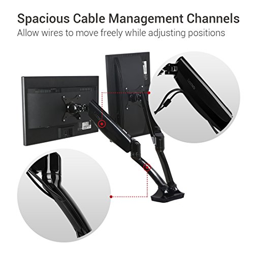 Loctek Dual Monitor Mount Spring Gas LCD Arm 10 27 Inch, Height