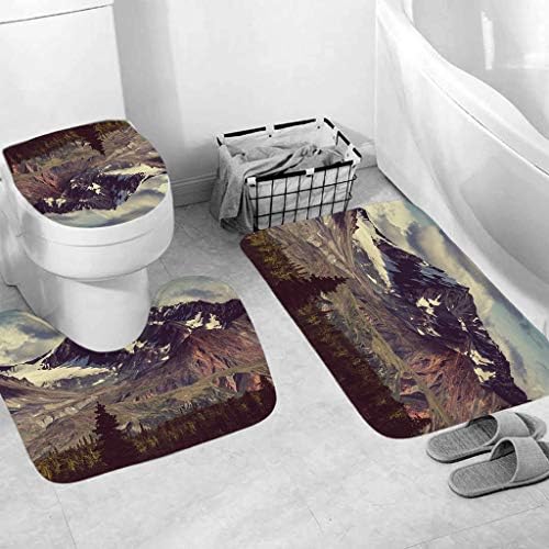 syeytx Areas Rugs Bath Rug Bath Mats, 3 Pcs Bathroom Kitchen Carpet - Polyester Fiber Non-Slip Floor Covers - Art Printing Doormats - Easy Absorb Water And Dust, Nontoxic