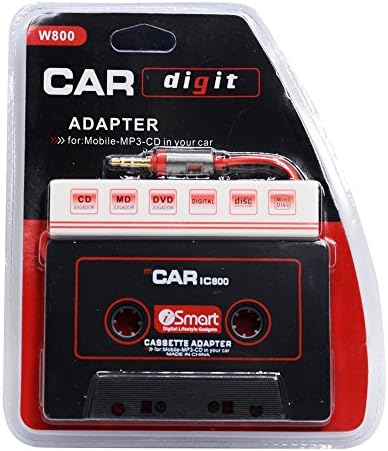 houmi Car Cassette to Aux Adapter 3.5 mm Car Audio Cassette Adapter for Phones, MP3, MP4, iPod, iPad, DVD Player, Black