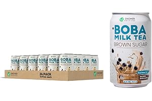 DAOHER BEVERAGE (Pack of 24) DaoHer Brown Sugar BOBA || Premium Canned BOBA || Konjac BOBA || No.1 Canned BOBA Brand