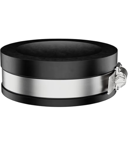 3942 Flexible PVC Pipe Cap With Stainless Steel Clamps, 2.4" Inner Diameter For 2" Nominal Pipe