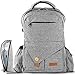 Diaper Bag Backpack | Easy Travel for Active Parents | Max Durability & Storage Capacity | Light Gray Classic Unisex Style | Bonus Change Pad & Insulated Bottle Sleeve | Large Diaper Backpack primary