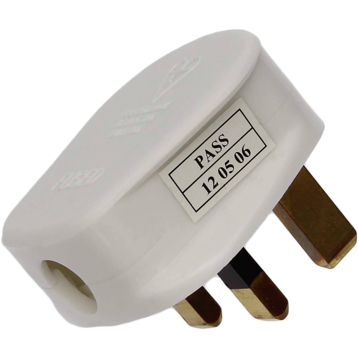 1STec 13A Fused White UK Mains Power Plug Top with 3 Pins & Screw Terminals for Connecting