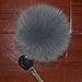 Valpeak 5'' Fox Fur Ball Pom Pom Keychain Bag Charms Fluffy Fur Keychain Balls (Snowtop Black)