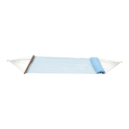 Slack Jack Quilted Fabric Hammock (White and Blue)
