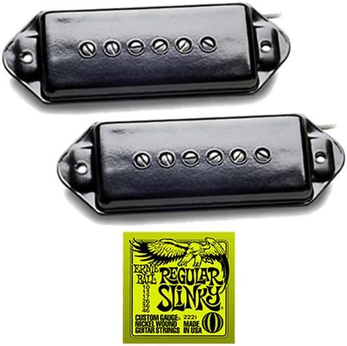 SEYMOUR DUNCAN Antiquity P90 Dogear Black Pickup Set w/ FREE Ernie Ball Strings