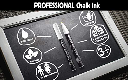 White Chalk Markers Fine Tip for School Chalkboards - Thumbnail 7