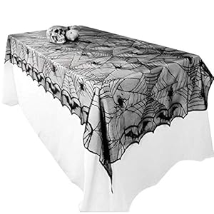 Comprar Mantel gótico de encaje para Halloween, decoración de fiesta con telarañas, 122 x 244 cm - Envíos Baratos o Gratis