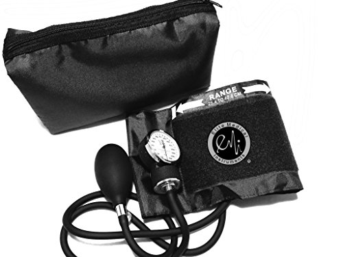 EMI Deluxe BLACK Aneroid Sphygmomanometer Blood Pressure Monitor Adult Cuff #217