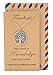 Quan Jewelry Tree of Life Pendant Necklace with Thank You Greeting Card, Teacher's Day Appreciation Gifts, Virtual Thanksgiving Gift Ideas