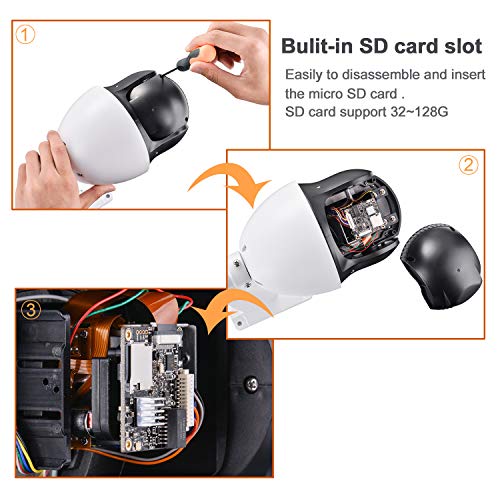 BIOXO 20X Optical Zoom IP Auto Tracking Outdoor Pan Tilt Zoom Security Camera, 1080P High Speed