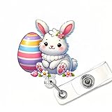 Rabbit Badge Reel Easter Eggs Retractable Badge