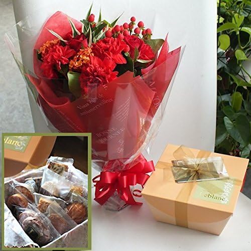 Amazon Co Jp 誕生日 プレゼント 花束スイーツセット 焼き菓子１２個ボックスと赤系花束のセット 誕生日 敬老の日 花とスイーツ フラワーギフト 食品 飲料 お酒
