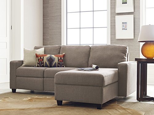 Serta Palisades Reclining Sectional with Right Storage Chaise - Beige
