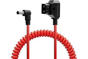 Alvin's Cables Dtap to DC Coiled Cable for Atomos Ninja V, Blackmagic Design Video Assist, SmallHD 702, Feelworld FW568 Monit