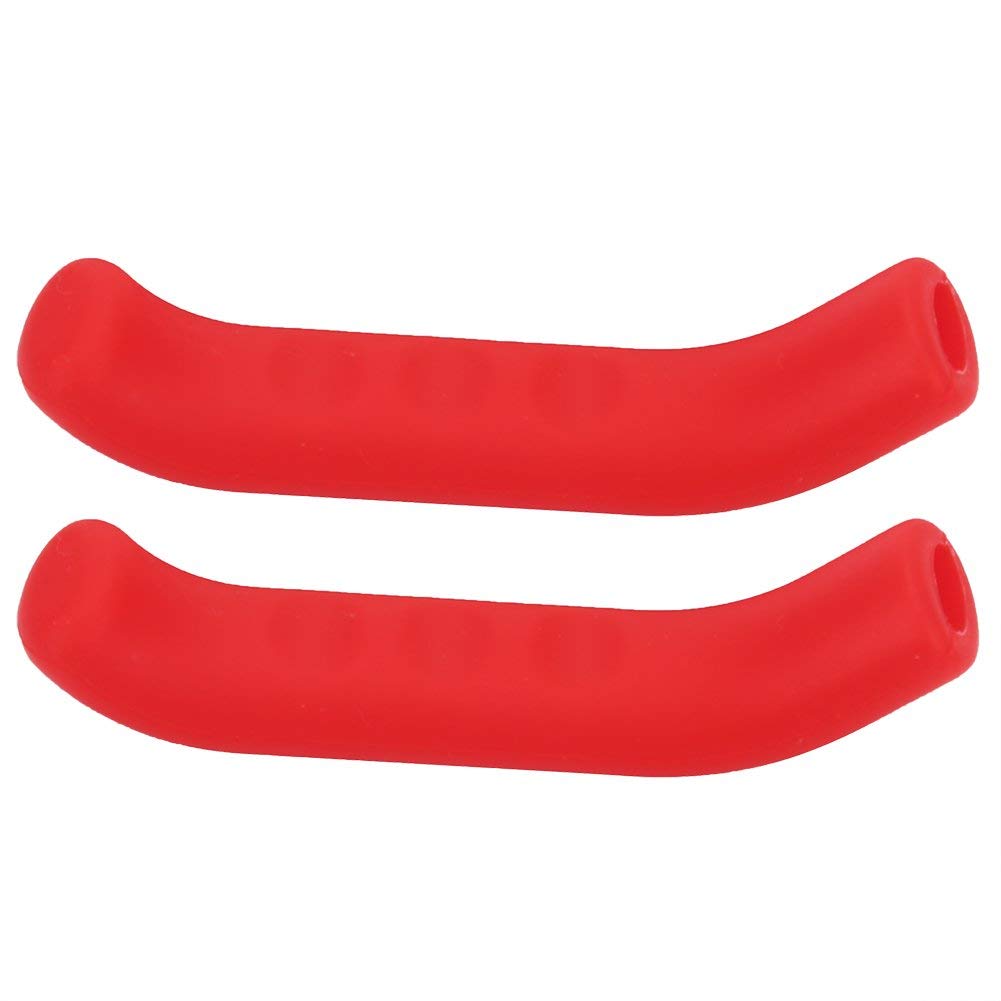 Dilwe Bike Brake Lever Cover, 1 Pair Silicone Anti-Slip Brake Lever Sleeve Brake Handle Lever for Most Mountain Road Bikes (Red) Cycling Riding Others
