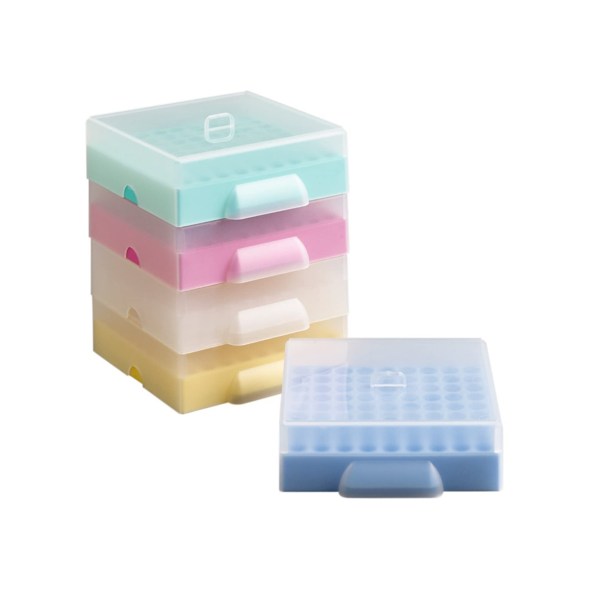 Camlab Plastics RTP/76001-MX 81 Place Polypropylene Maxicold Racks and Lid, Mixed (Pack of 5)