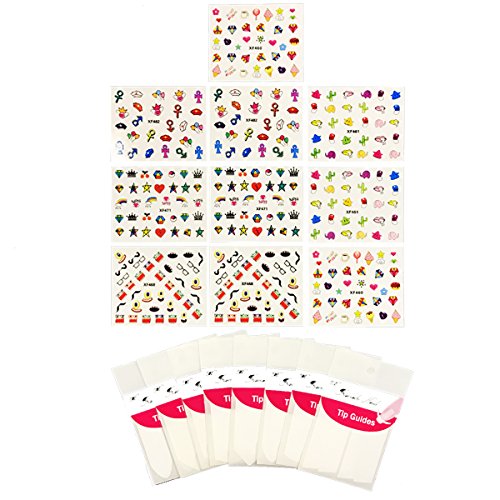 ALLYDREW Nail Art Kit - Funky Nail Stickers Nail Art Kit Nail Decals & Nail Art Stencils Nail Guides