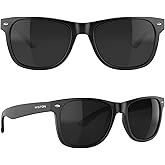 WISTON Wood Grain Polarized Sunglasses for Men and Women, UV400 Protection,TR90 Retro Mens Sunglasses W8809-Black