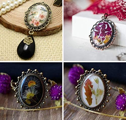 Enenes 30x40mm Glass Cabochons 50PCS Oval Clear Flat Cabochon Tiles for Jewelry Making, Pendants, Crafts, DIY Art