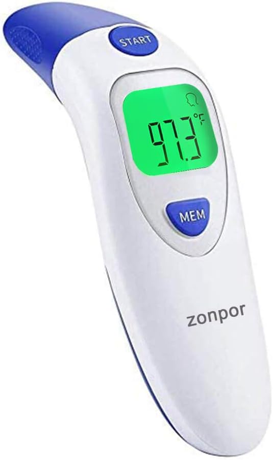 Forehead Thermometer with Ear Function - Professional Medical Digital Infrared Temporal Thermometer Adults, Fever Thermometer for Babies, Kids, Infants, Toddlers, Children, Fever Alarm, ℃/℉ Available