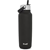 S'well Recycled Stainless Steel Explorer with Flip Straw Lid and Handle, 40oz, Onyx, Triple Layered Vacuum Insulated Containers Keeps Drinks Cold for 54 Hours and Hot for 12