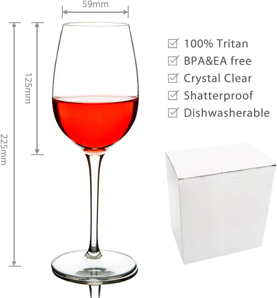 COOKY.D Tritan-Plastic Floating Red Wine Glass, Unbreakable, Elegant Long Stem Goblet - Image 4