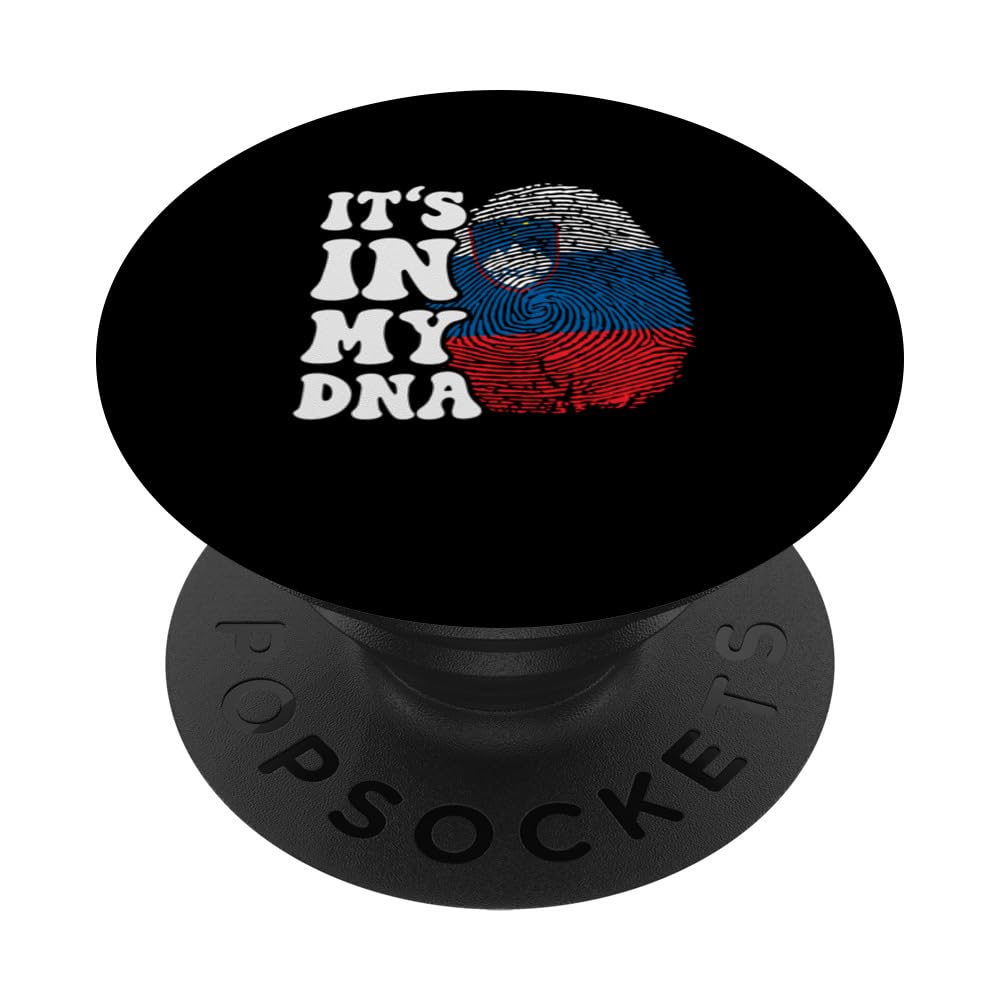 Funny it's in my DNA Slovenia flag Fingerprint PopSockets Swappable PopGrip