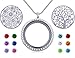 Beffy Family Tree of Life Floating Charm Living Memory Lockets,Magnetic Closure 30mm Stainless Steel Necklace