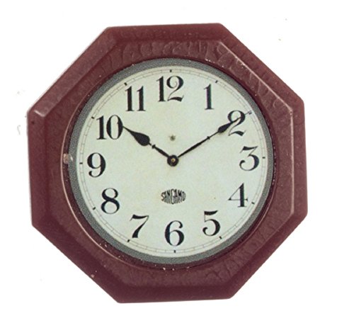 Dollhouse Miniature 1:12 Scale Octagon Wall Clock #G7082