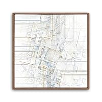 Framed Canvas Wall Art Leaves, Birds, Abstracts Canvas Prints Home Artwork Decoration for Living Room, Bedroom - 16x16 inches