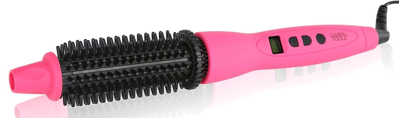 Calista Tools Pro Grip Digital Temp Control Ionic Round Hot Brush with Bag