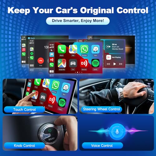 Carlinkit Adaptador automático inalámbrico CarPlay y Android - Mini Ultra 3 Convert OEM con Cable a Llave inalámbrica para iPhone y Android 11+, USB-A/Tipo-C Plug & Play, conexión rápida