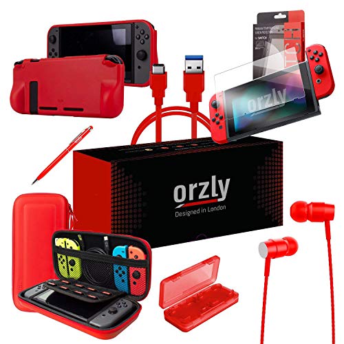 Orzly Switch Accessories Bundle Carry Case for Nintendo Switch