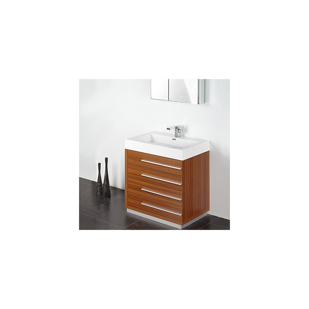 Fresca FVN8030TKFFT9161CH Livello Modern Bathroom Vanity with Medicine