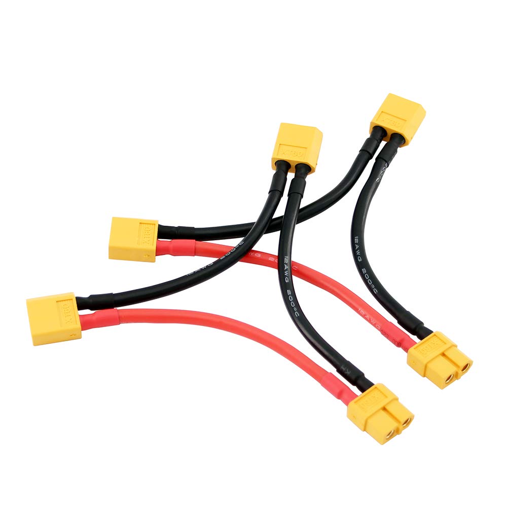 BDHI 2pcs XT-60 / XT60 Series Serial Battery Connector with 12awg 4inch Cable for Turnigy(BDHI-97)