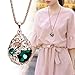 Calors Vitton Rose Gold Plated Flower Water Drop Crystal Long Sweater Chain Pendant Necklace green 8