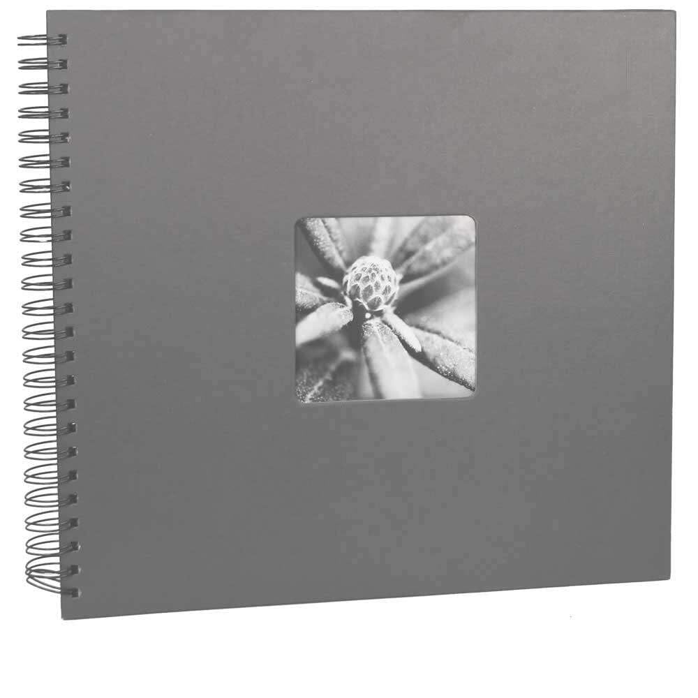 Hama 94874 Fine Art Spiralbound Album | 36 x 32cm 50 w/Black Pages, Grey, 36×32/50