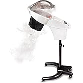 Hair Steamer Hair Mister Hooded Ozone O3 Micro Mist Hair Care Professional Machine White UV Protect Paint Unit Barber Shop Red Blue Light Black Natural Hair Deep Conditioning Wheel Base ET1408BM