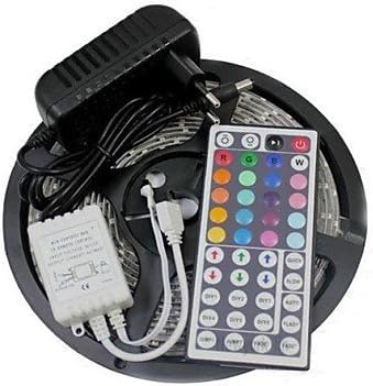 5M 300X3528 SMD RGB LED Strip Light and 44Key Remote Controller and 3A EU Power Supply (AC110-240V)