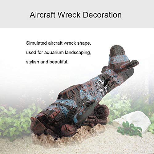 Pssopp Aquarium Plane Decorations Simulation Aircraft Wreck Decoration