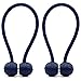 DEZENE Magnetic Curtain Tiebacks,The Most Convenient Drape Tie Backs,2 Pack Decorative Rope Holdback Holder for Big,Wide or Thick Window Drapries,16 Inch Long,Navy Blue