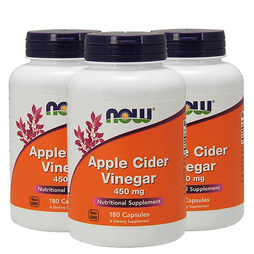 Now Foods - Apple Cider Vinegar 450 mg 180 Capsules (Pack of 3)