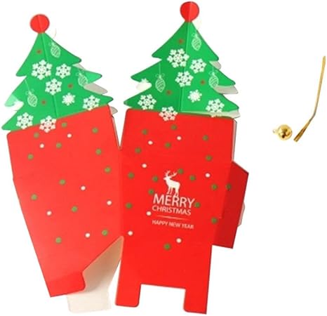 Cartón rojo árbol de Navidad caja de embalaje del regalo del caramelo: Amazon.es: Hogar