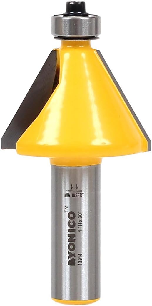 Yonico 13914 30 Degree Bevel Edge Forming Router Bit 1/2-Inch Shank, 1/2" x 15/16"