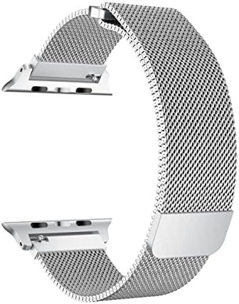 Yangems For Apple Watch Band 38mm Large, Smooth Stainless Steel Strap Freely Fully Magnetic Closure Clasp Metal Strap Wrist Band Bracelet for iWatch Band Series 3 Series 2 Series 1 (Silver, 38mm-L)