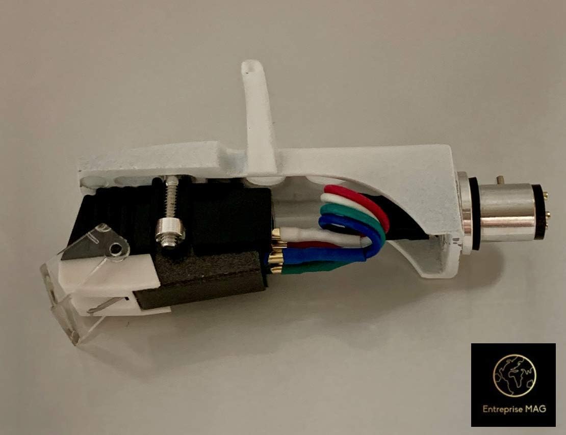 Replacement Cartridge, Headshell & Stylus For Numark TT1625, TT1520, TT100 Turntables - MM Type With Diamond Tip