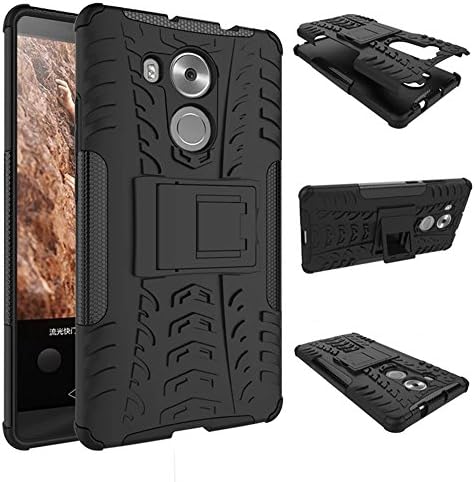 Huawei Mate 8 Shockproof Case, Heavy Duty Combo Hybrid Rugged Dual Layer Grip Cover with Kickstand For Huawei Mate8 (Black)