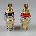 Facmogu 4PCS Black & Red Heavy Duty 5-Way Binding Post Banana Jacks 4mm, 24K Gold Plated Sold Brass Insulated Binding Post Banana Plugs, Speaker Amplifier Bindling Post Terminal Connectors - Short
